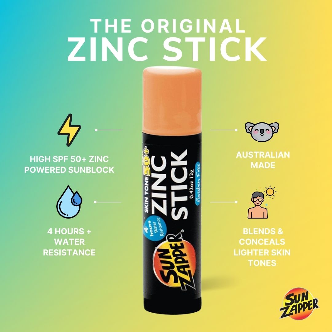 light skin tone sun zapper tinted sunblock stick for face zinc sunscreen