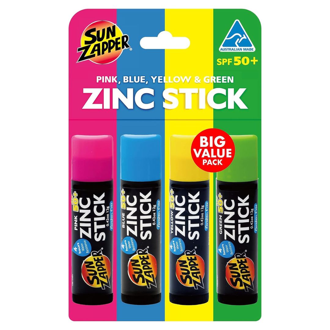 zinc oxide colour sunblock stick rainbow pack