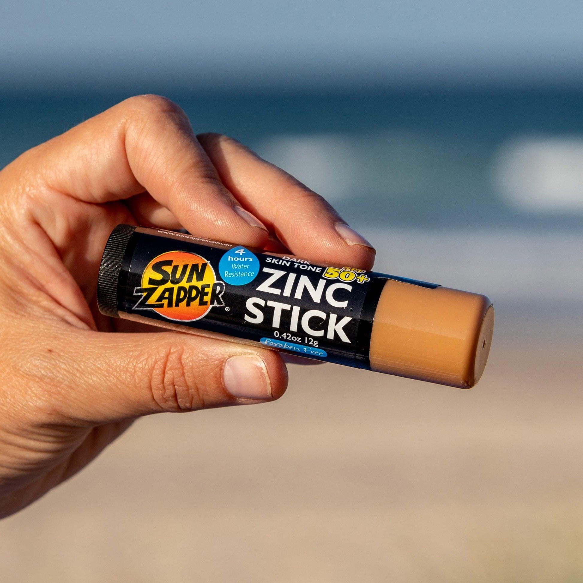 Sun Zapper Dark Skin Tone Zinc Stick SPF 50+ Zinc Sunscreen Stick - Sun Zapper UK