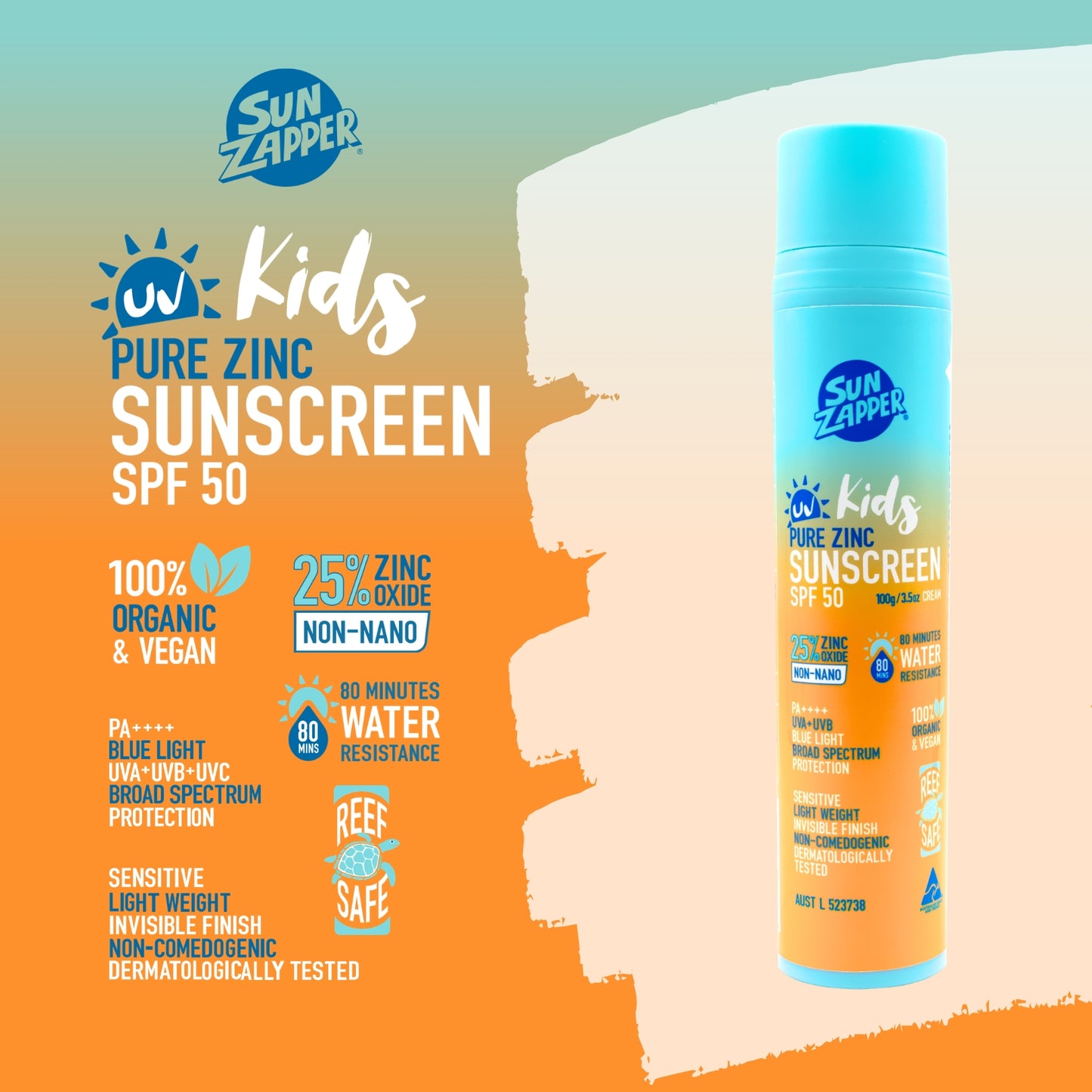 natural kids sun cream spf 50 mineral sunscreen for kids