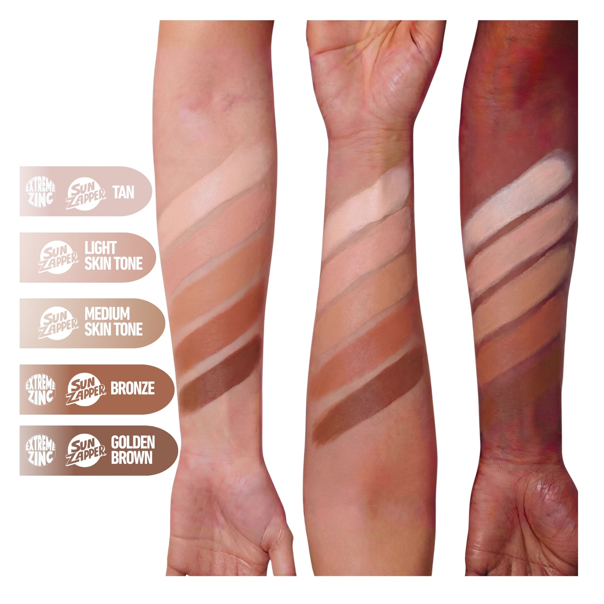 light skin tone zinc stick shade sun zapper