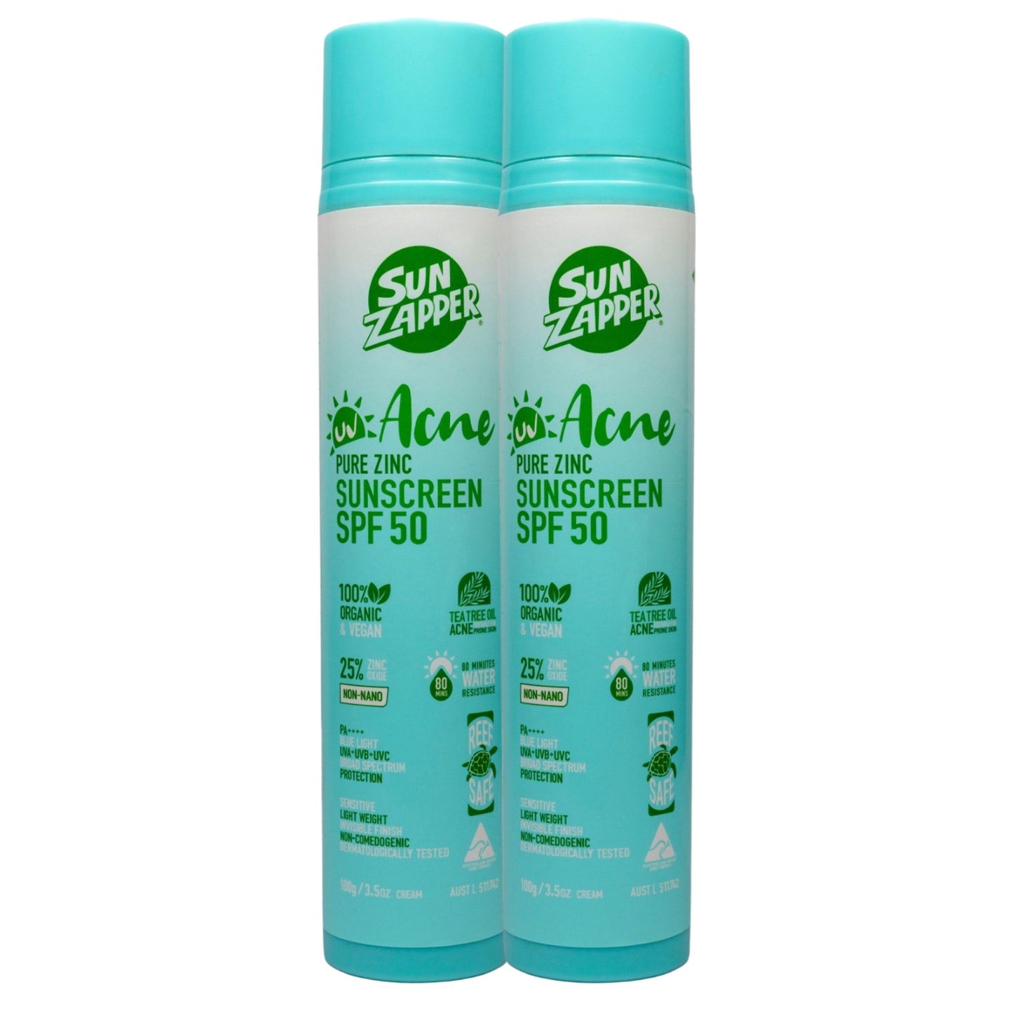 Pure Zinc Non Comedogenic Sunscreen for Acne Prone & Sensitive Skin - SPF 50