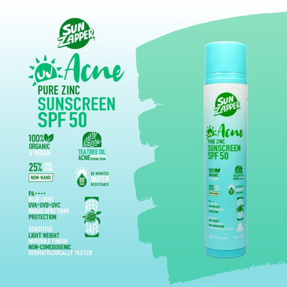 acne sunscreen for sensitive skin spf 50 non comedogenic mineral zinc oxide
