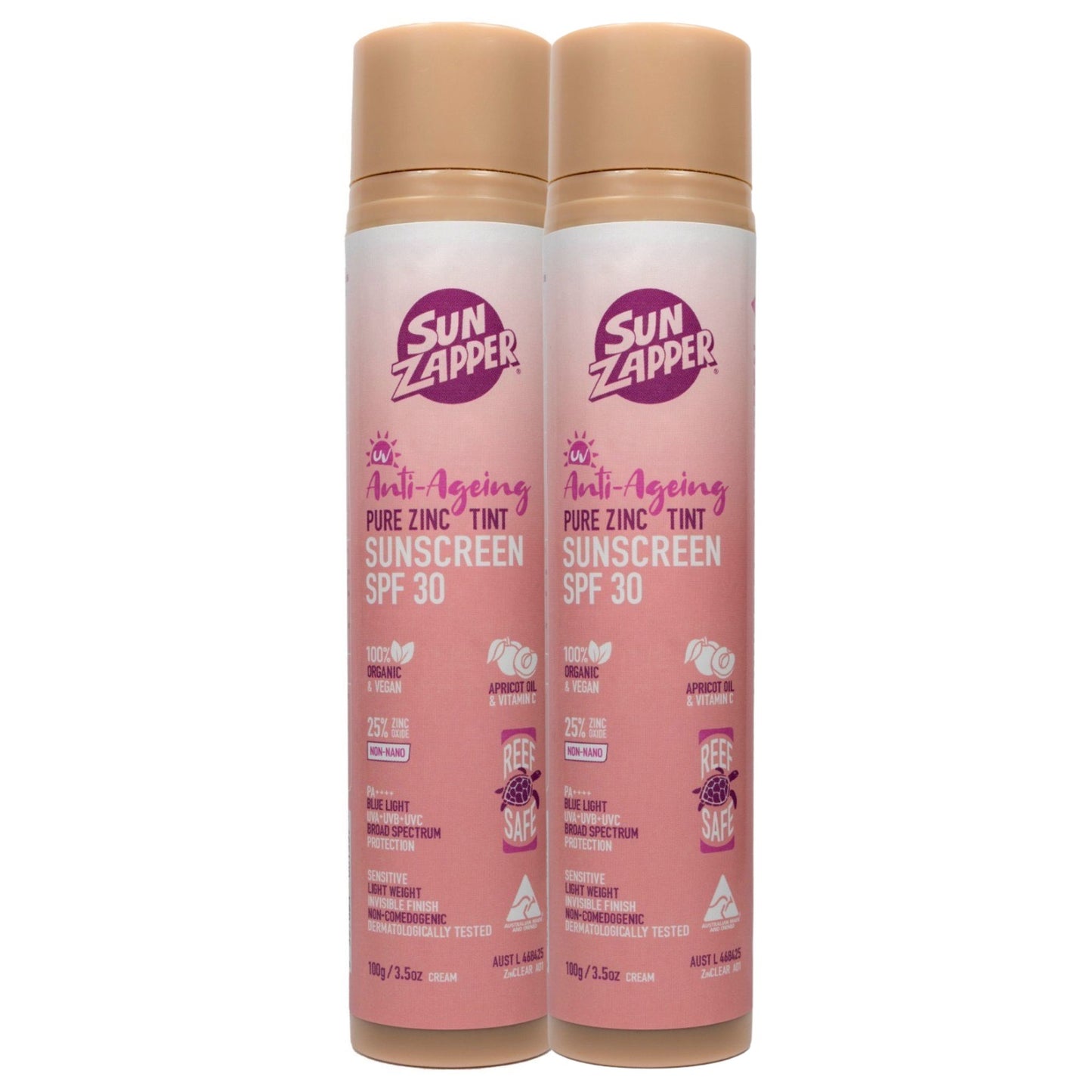 Pure Zinc Anti-Ageing Mineral Sunscreen | Tinted Sun Cream - SPF 30