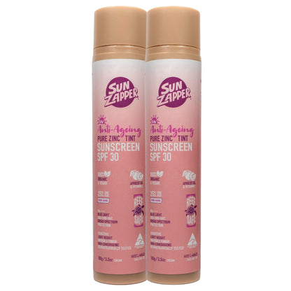Pure Zinc Anti-Ageing Mineral Sunscreen | Tinted Sun Cream - SPF 30