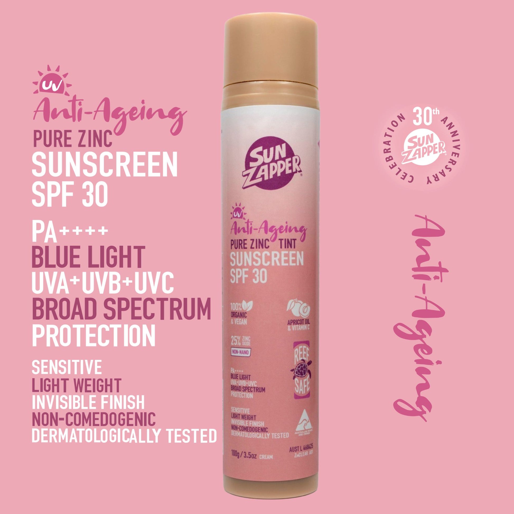 anti-ageing mineral sunscreen UK best sunscreen for mature skin infographic