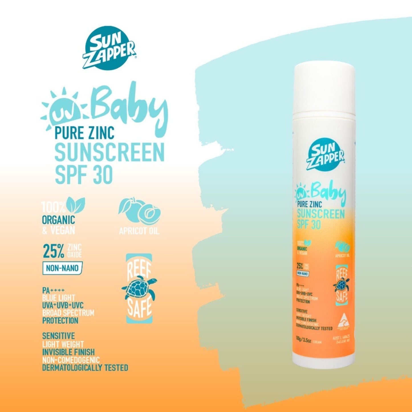 Pure Zinc Natural Baby Mineral Sunscreen SPF 30 Baby Sun Cream