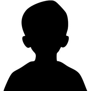 Black silhouette of a person on a white background