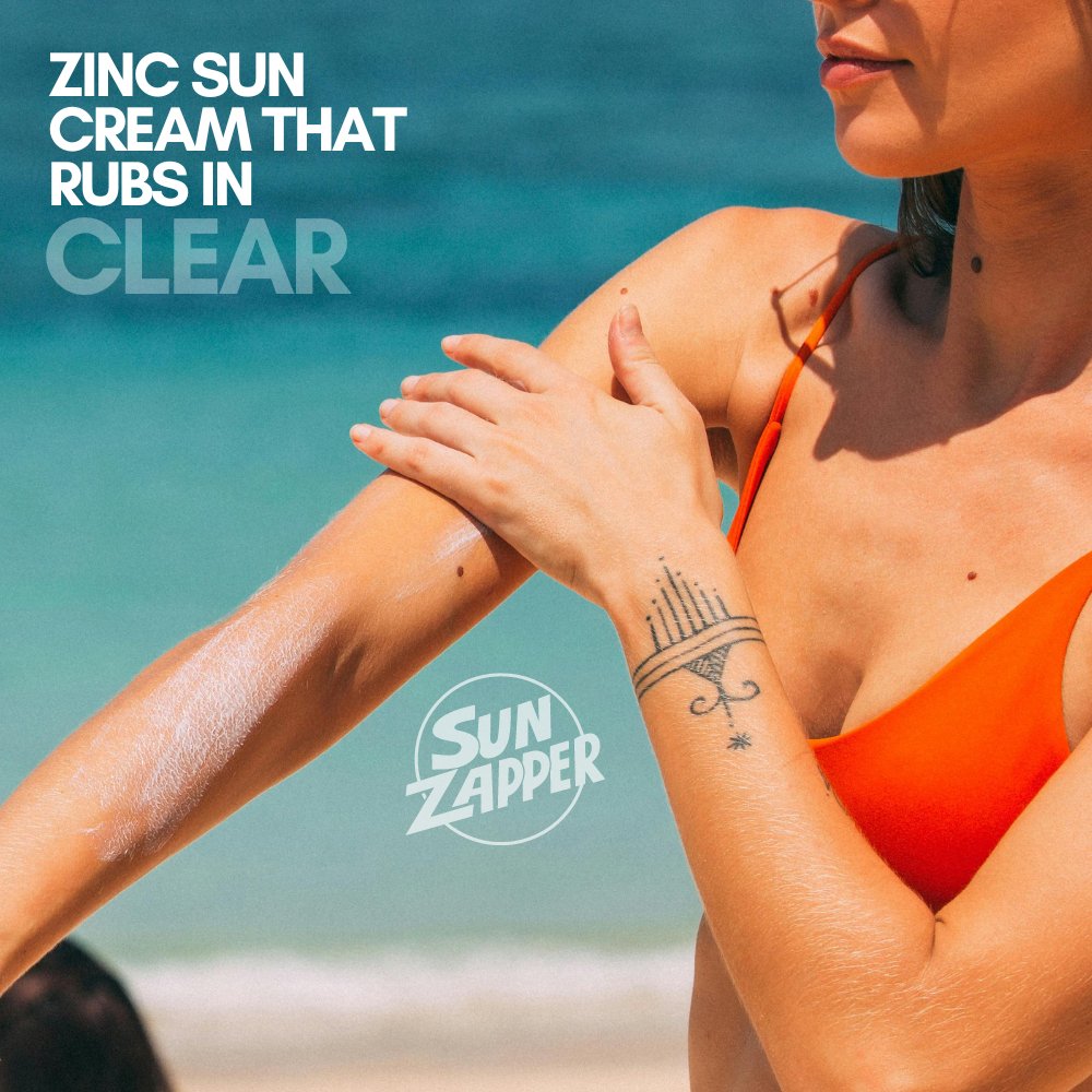 Clear Zinc Oxide Sun Cream SPF 50+ Zinc Oxide Mineral Sunscreen - Sun Zapper UK