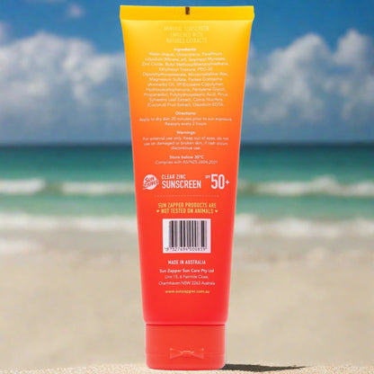 Clear Zinc Oxide Sun Cream SPF 50+ Zinc Oxide Mineral Sunscreen - Sun Zapper UK