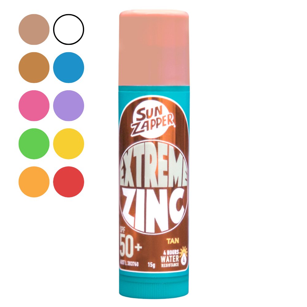 Extreme Zinc Sunblock Stick SPF50+ (10 Colours) Sunscreen Stick - Sun Zapper UK