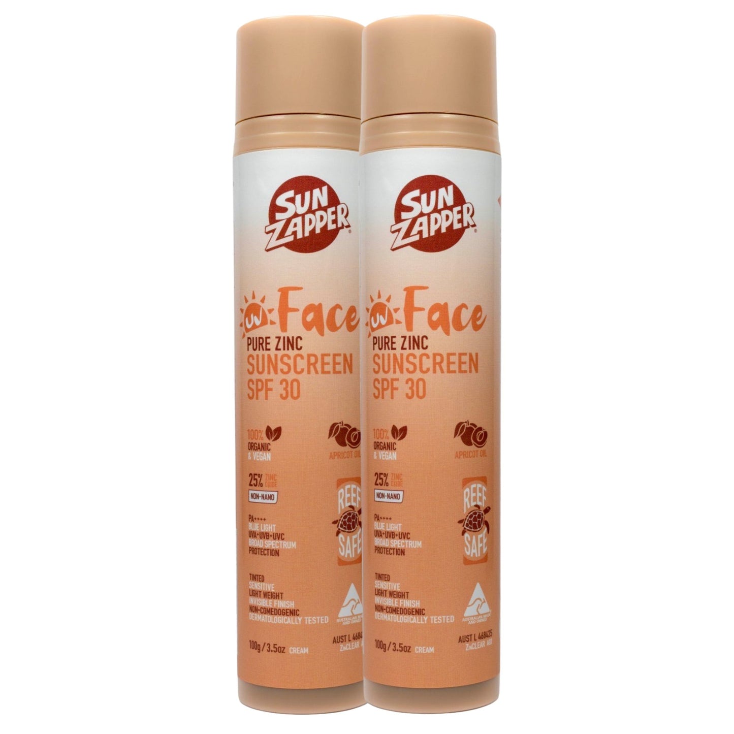 Pure Zinc Tinted Mineral Face Sunscreen | Tinted Face Sun Cream - SPF 30