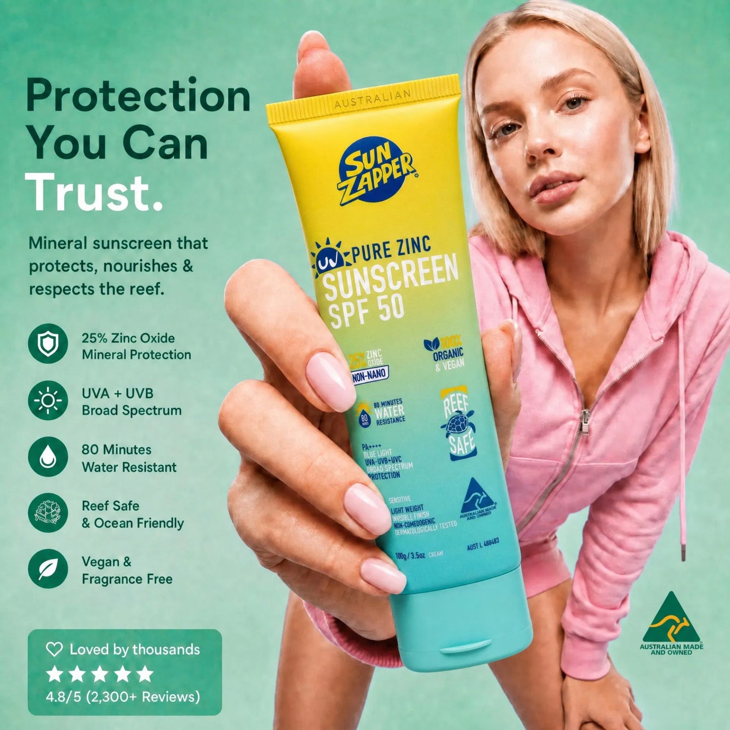 non nano zinc oxide mineral sunscreen spf 50 sun zapper