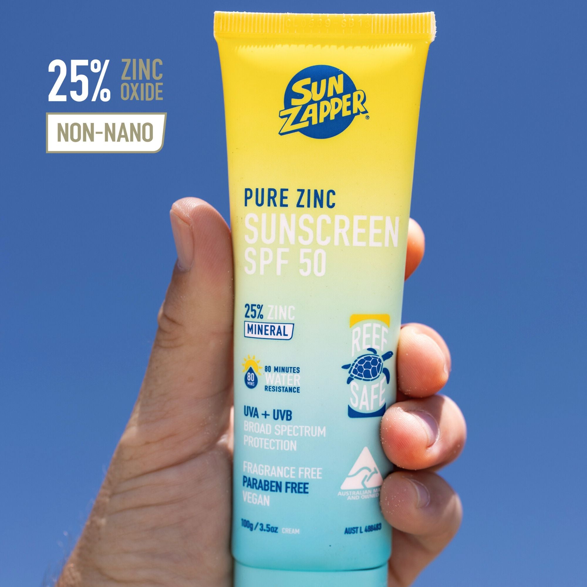 Pure Zinc Reef Safe Sunscreen With Non-Nano Zinc Oxide - SPF 50