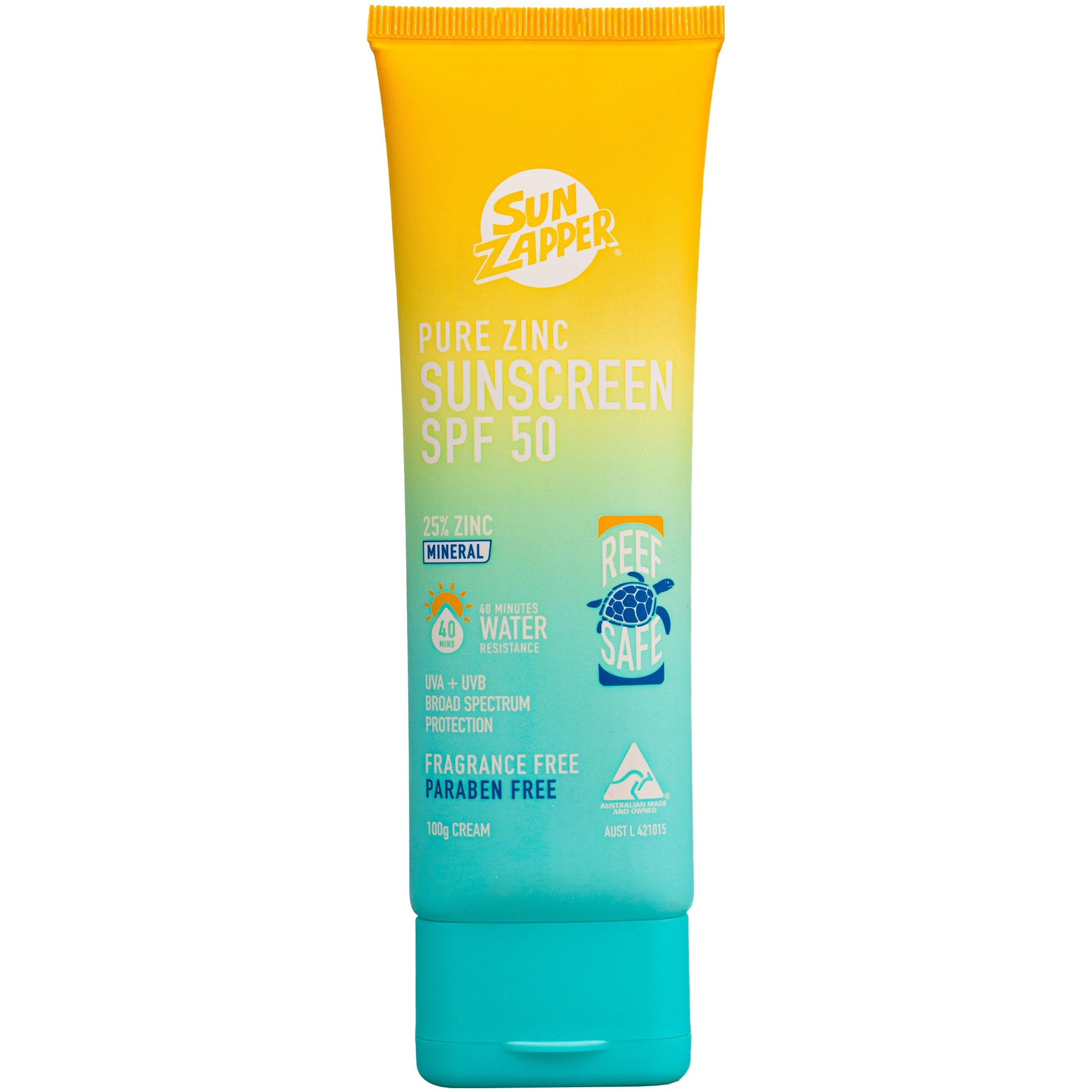 Pure Zinc Reef Safe Sun Cream SPF 50+ Mineral Sunscreen - Sun Zapper UK