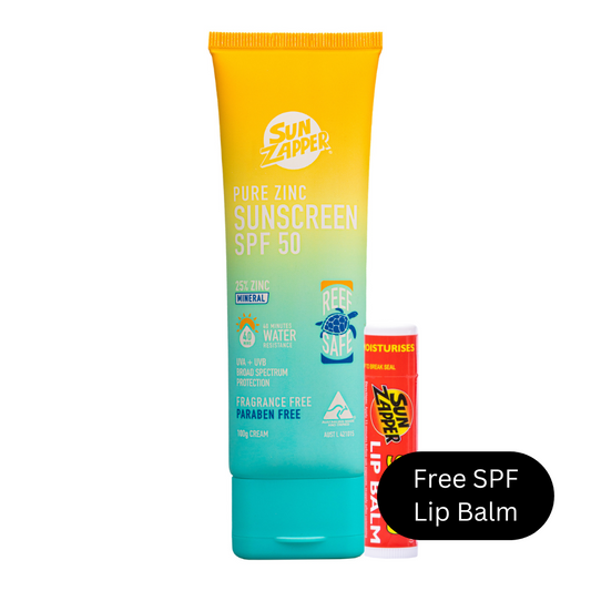 mineral zinc sun cream sun zapper zinc oxide reef safe sunscreen