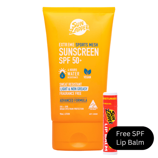 Sun Zapper Extreme Sports Mesh Sunscreen Lotion 90mL SPF 50+ Sweat Resistant Sun Cream - Sun Zapper UK