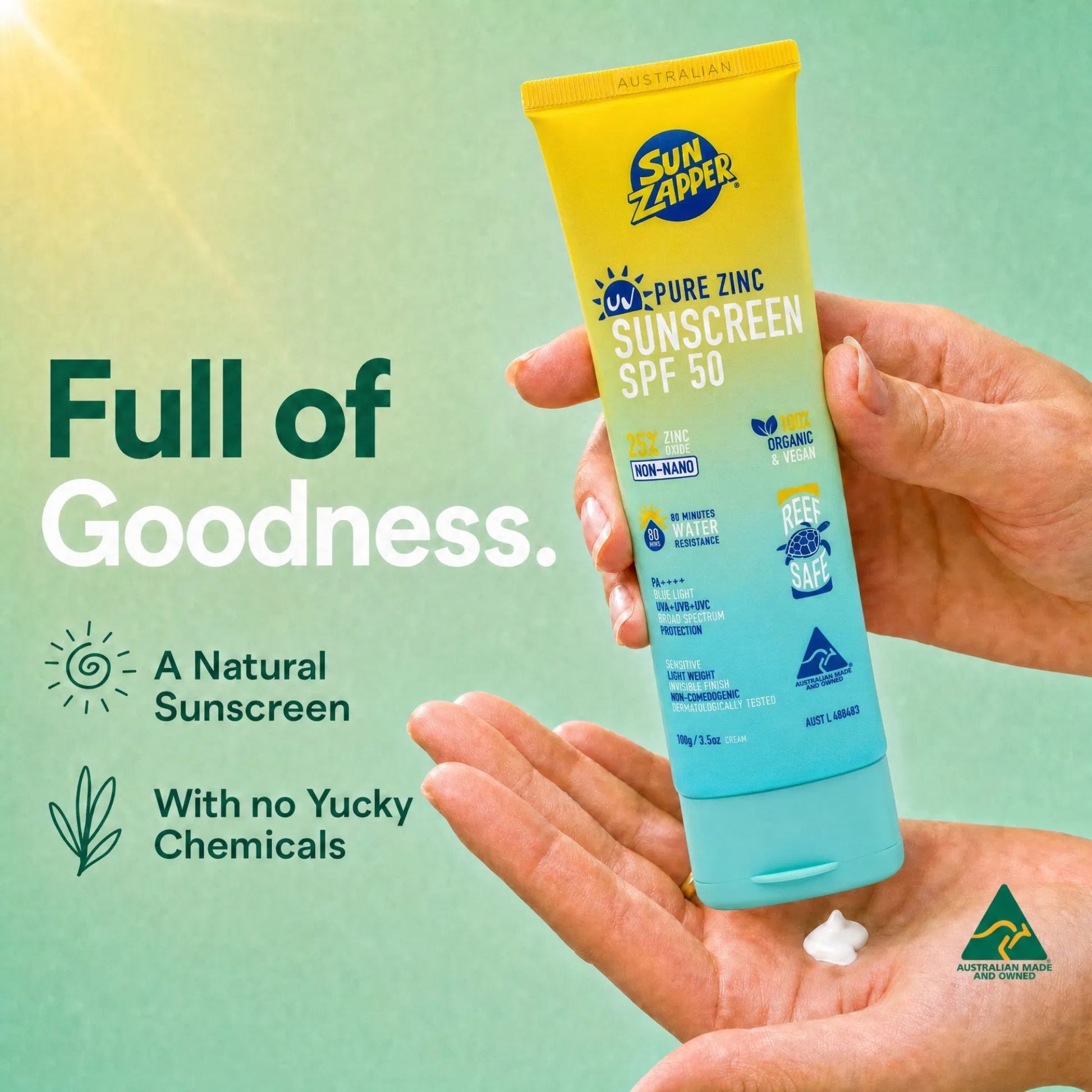 non nano zinc oxide mineral sunscreen spf 50 sun zapper pure zinc