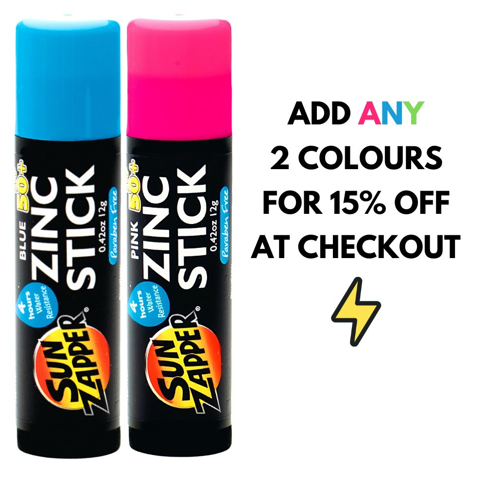 Sunblock Stick SPF 50+ (4 Colours) Original Zinc Sun Stick - Sun Zapper UK