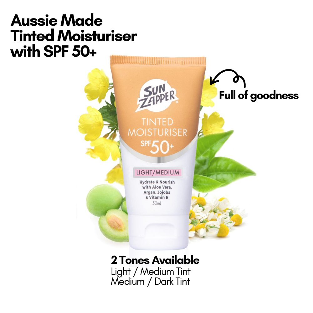 Tinted Moisturiser SPF 50+ Australian Made Tinted Moisturizer - Sun Zapper UK