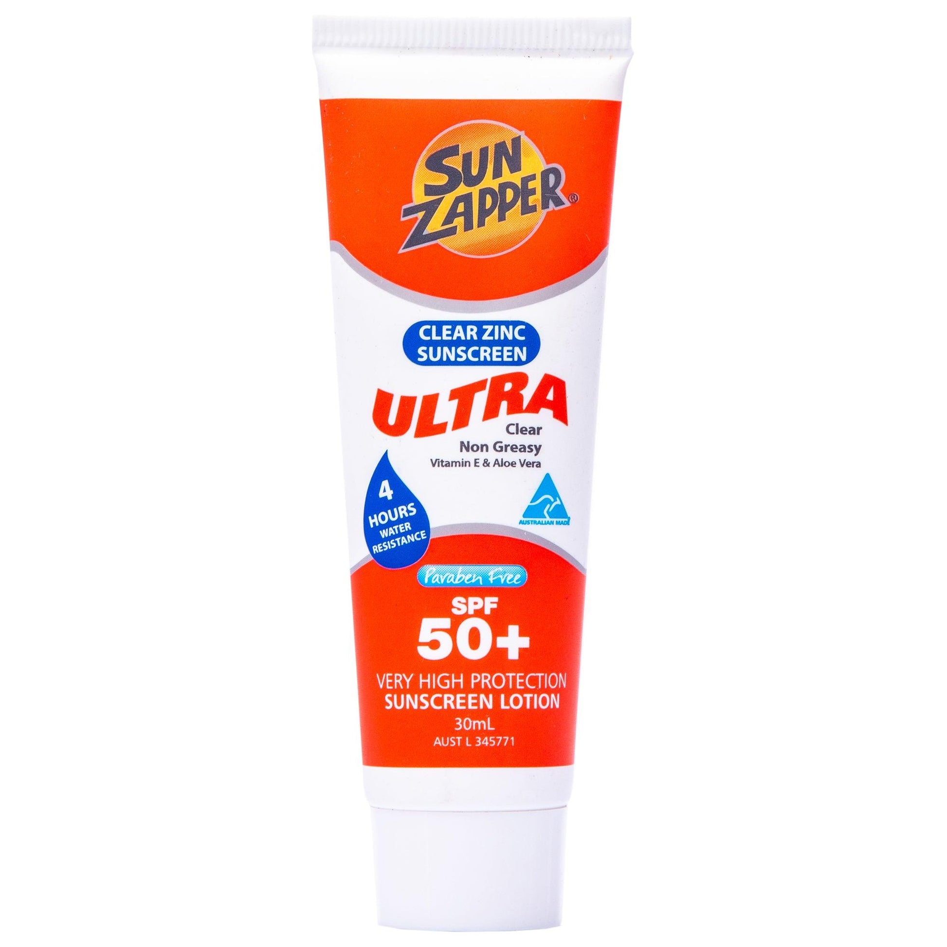 Zinc Sun Cream 30mL SPF 50+ Travel Size Sunscreen - Sun Zapper UK